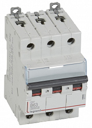 DX3 Автоматический выключатель 3-полюсный 63A 10kA (хар-ка B) Legrand. Вид 1