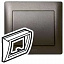 Накладка для компьютерной розеток RJ 45, кат.5е (dark bronze) Galea Life Legrand. Вид 1.
