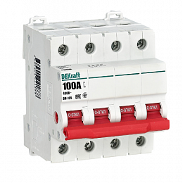 ВН-105 Рубильник 4-полюсный модульный 100А DEKraft. Вид 1