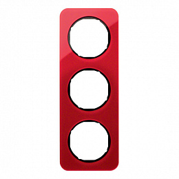 Рамка 3-постовая (акрил, красный/черный) R.1 Berker. Вид 1