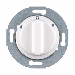 Выключатель поворотный для жалюзи с накладкой и вращающейся ручкой (полярная белизна, глянцевый) Serie 1930/Glas/Palazzo Berker. Вид 1