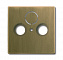 1743-840-500 Накладка (центральная плата) для TV-R-SAT розетки (Латунь античная) Династия ABB. Вид 1.