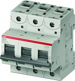 S803S UC K80 Автоматический выключатель 3-полюсный, 80А, Icu=50kA (хар-ка K) ABB. Вид 1