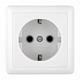 Розетка 2К+З, О/У, 250В, 16А (белый) Хит Systeme Electric. Вид 1