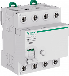 Блок утечки тока 4-полюсный, 80A, 100mA, Тип-AC Systeme9 Systeme Electric. Вид 1