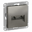 Розетка двойная компьютерная RJ45+RJ45, кат.5E, механизм (сталь) Atlas Design Systeme Electric. Вид 1.