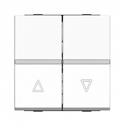 N2244.1 BL Механизм выключателя жалюзи клавишный, с фиксацией, 2-модульный, серия Zenit, цвет альпийский белый ABB. Вид 1