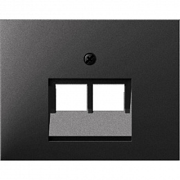 Накладка для UAE/E-DAT Design/Telekom розетка ISDN (антрацитовый, матовый) K.1 Berker. Вид 1