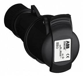 Розетка кабельная easy&safe 232ec9b,32а,2p+e,ip44,9ч,черн ABB. Вид 1