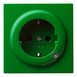 Розетка с заземлением (зеленый) S-Color Gira. Вид 1