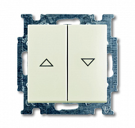 2026/4 UC-96-507 Выключатель для жалюзи (рольставней) без фиксации (шале/белый) Basic 55 ABB. Вид 1