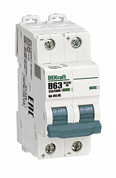 ВА-105 Автоматический выключатель 2-полюсный, 63А, 10kA, DC (хар-ка B) DEKraft. Вид 1