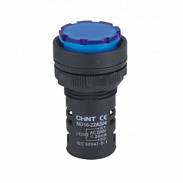 Индикатор ND16-22D/2 синий AC/DC230В (R) CHINT. Вид 1