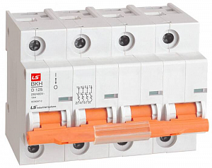 BKH Автоматический выключатель 4-полюсный, 100A, 10kА (хар-ка C) LSis. Вид 1