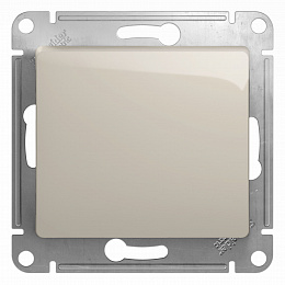 Выключатель 1-клавишный, кнопочный, механизм, сх.1, 10АХ (молочный) Glossa Systeme Electric. Вид 1