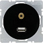 Розетка USB/3,5 мм Audio (черный) R.1/R.3 Berker. Вид 1.