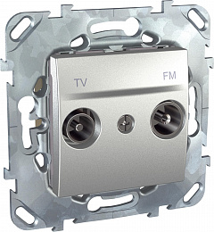 Розетка TV/FM оконечная (алюминий) Unica Top Schneider Electric. Вид 1
