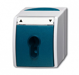 2712 SLW-53 Выключатель жалюзи с ключом (для замка) 2-полюсный, IP44, серия ocean, цвет серый/сине-зелёный ABB. Вид 1