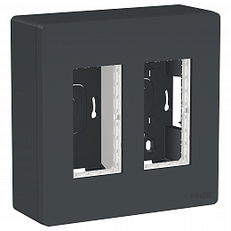 Блок открытой установки 2х2 (антрацит) Unica System+ Schneider Electric. Вид 1