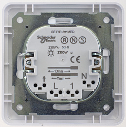 Датчик движения, ИК, pro 2300Вт, в сборе (матовый хром) Wessen 59 Schneider Electric. Вид 1