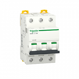 iK60N 3P 6А Автоматический выключатель 3-полюсный, 6А, 6кА (хар-ка C) Schneider Electric. Вид 1