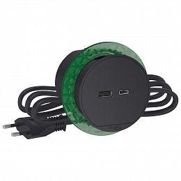 Блок розеточный usb тип (а+с) (антрацит) Unica System+ Schneider Electric. Вид 1