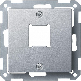 Центральная плата для розетки RJ11/RJ45,1пост, qf sm (алюминий) Merten Schneider Electric. Вид 1