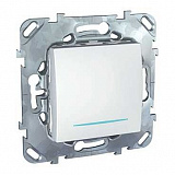 Выключатель 1-клавишный, сх.1, с индикацией (белый) Unica Schneider Electric