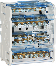 SNK-2-4-11 Кросс-модуль на DIN-рейку 4х11 групп, 125А Tekfor. Вид 1