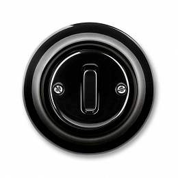 3559K-C06345 N Переключатель одноклавишный чёрный фарфор Decento ABB. Вид 1