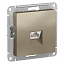 Розетка компьютерная RJ45, кат. 6A, механизм (шампань) Atlas Design Systeme Electric. Вид 1.