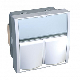 Розетка компютерная ACTASSI S-ONE, 2хRJ45 CAT 6 экранированная Schneider Electric. Вид 1