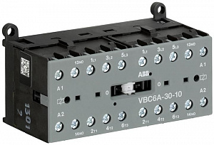 Миниконтактор реверсивный VBC6A-30-10-05 9А(400В AC3) катушка 220-240В DС ABB. Вид 1