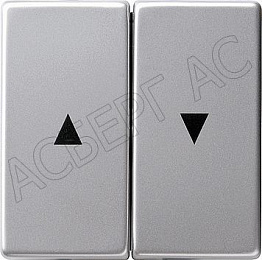 Клавиша двойная для жалюзи со стрелками (алюминий) E22 GIRA. Вид 1