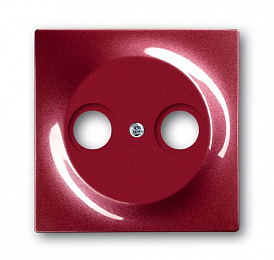 1743-777 Накладка (центральная плата) для TV-R розетки, серия impuls, цвет бордо/ежевика ABB. Вид 1