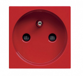 N2287 RJ Розетка французского стандарта с центральным контактом заземления для специальных сетей, со шторками, 16А / 250 В, серия Zenit, цвет красный. Вид 1