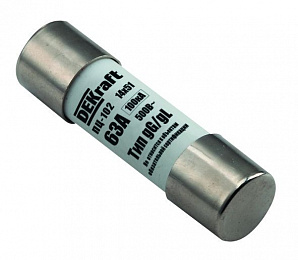 ПЦ102-С14-20А Цилиндрическая плавкая вставка 20А, размер 14х51, тип gG, 500В AC DEKraft. Вид 1