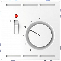Терморегулятор с центральной платой с выкл.230В (белый лотос) Merten D-Life Schneider Electric. Вид 1