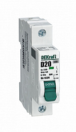 ВА-103M Автоматический выключатель 1-полюсный, 20А, 6kА (хар-ка D) DEKraft. Вид 1