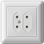 Розетка двойная под плоские вилки, 6а, в сборе (белый) Wessen 59 Schneider Electric. Вид 1.