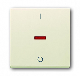 1788-82 Клавиша для механизма 1-клавишного выключателя/переключателя/кнопки, с красной линзой, с маркировкой "I/O", серия solo/future, цвет savanne/с. Вид 1