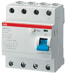 F204 AP-R 100/30 Блок утечки тока 4-полюсный, 100А, 30mA, тип AP-R (УЗО) ABB. Вид 1