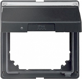 Промежуточное кольцо с крышкой пол.д/надписи (антрацит) Merten Aquadesign Schneider Electric. Вид 1