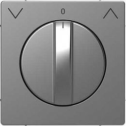 Центральная накладка д/поворот. мех-ма рольставней (нержавеющая сталь) Merten D-Life Schneider Electric. Вид 1