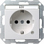 Розетка с заземлением (белый матовый) System 55 Gira. Вид 1.