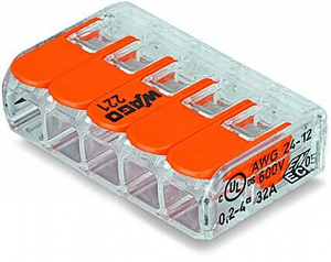 Универсальная 5-проводная клемма 0,2 - 2,5(4) мм² WAGO. Вид 1