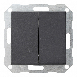 Выключатель 2-клавишный кнопочный (антрацит) System 55 Gira. Вид 1