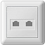 Розетка двойная телефонная RJ11, 160В, 1А, в сборе (слоновая кость) Wessen 59 Schneider Electric. Вид 1.