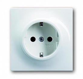 20 EUCKS-74 Розетка SCHUKO 16А 250В с защитными шторками, серия impuls, цвет альпийский белый ABB. Вид 1