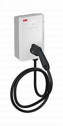 Зарядная станция Terra AC W7-P8-RD-MCD-0 AC wallbox type 1, кабель 7,62м, 1ф/32A, RFID, дисплей, double ethernet и 4G ABB. Вид 1